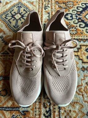 Women’s Knit Lace-Up Sneakers — Blush Taupe